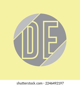 Unique artistic silver DE and gold color Background initial based Alphabet icon logo. Initial letter DE logo template. D E logo template.