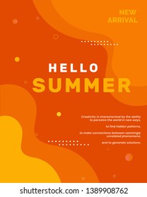 Unique artistic summer cards with bright gradient background,shapes and geometric elements in memphis style.Abstract design cards perfect for prints,flyers,banners,invitations,special offer and more. 