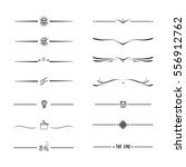 Unique artistic vignettes, dividers, made in vector. Line style template for your design.