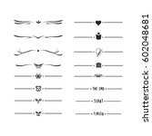 Unique artistic vignettes, dividers, made in vector. Line style template for your design.