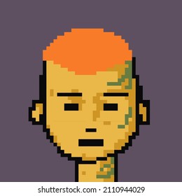 Unique asset of male facial character for NFT project