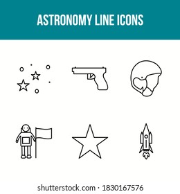 Unique Astronomy Line Vector Icon Set