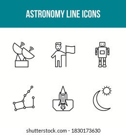 Unique Astronomy Line Vector Icon Set