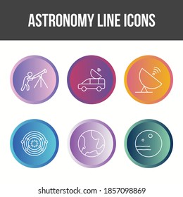 Unique Astronomy Line Vector Icon Set
