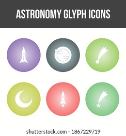 Conjunto de iconos de vectores de línea de astronomía único