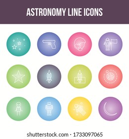 Einzigartiger Zeichensatz für Astronomie-Vektorgrafiken