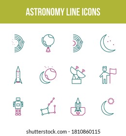 Unique astronomy vector line icon set