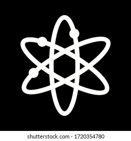 Unique Atomic Structure Vector Glyph Icon