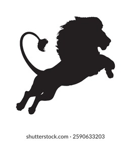 Unique Attacking Lion Silhouette for Distinctive and Eye-Catching Graphics - Lion Vector - Lion Icon

