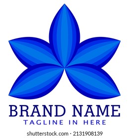 Unique and attractive blue 3d flower logo. Perfect for beauty and cosmetic brands