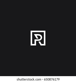 Unique attractive creative modern connected technological PR RP P R initial based letter icon logo.