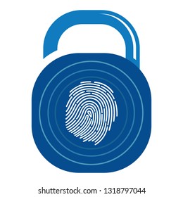 Unique and attractive design of digital lock with the finger print or finger scanning option on it in a very creative style in blue colors.