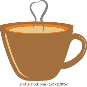 Unique and attractive design of the hot coffee cup with some smoke coming out from it. svg