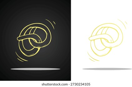 A unique and attractive donut stick bread vector logo image that looks very delicious in bright gold with a transparent, black and white background, for logo, branding, design and many other purposes.
