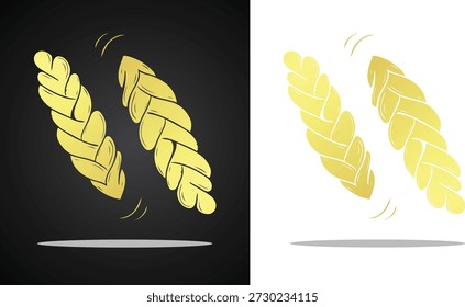Uma imagem de logotipo vetorial de pão de vara de donut única e atraente que parece muito deliciosa em ouro brilhante com um fundo transparente, preto e branco, para logotipo, marca, design e muitos outros fins.