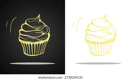A unique and attractive donut stick bread vector logo image that looks very delicious in bright gold with a transparent, black and white background, for logo, branding, design and many other purposes.