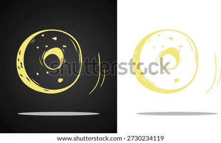 A unique and attractive donut stick bread vector logo image that looks very delicious in bright gold with a transparent, black and white background, for logo, branding, design and many other purposes.