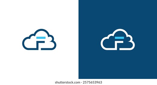 Unique and attractive F cloud logo design