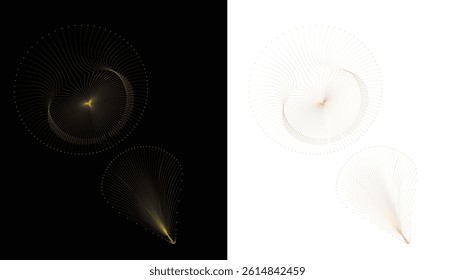 Unique and attractive gold colored graphic shape logo vector image with black and white background