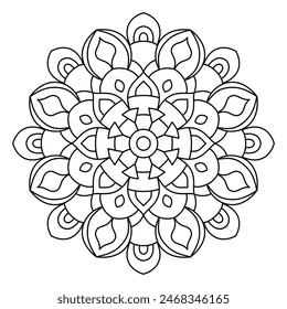 unique and attractive mandala design for coloring book, soothing and simple mandala art
