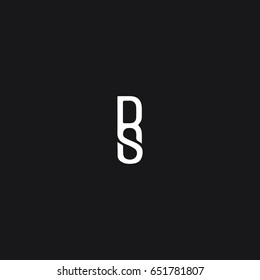 Unique attractive perfect creative connected geometric artistic black and white color RS SR R S initial based letter icon logo.