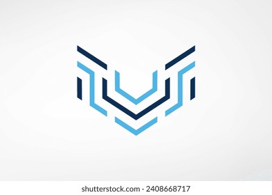 Único y atractivo logotipo "V". Se ve moderno y tecnológico. Adecuado para empresas de tecnología, construcción, arquitectura, interiores, etc.