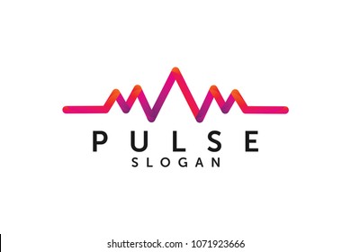 unique audio pulse or wave logo design element