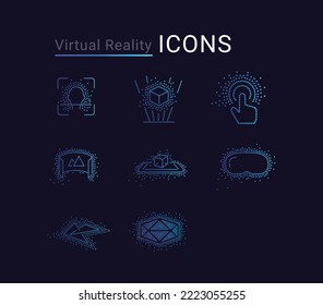 Unique Augmented reality Mixed icons set, made of multiple dots, Modern signs, dotted symbols collection, exclusive icon for websites, Campaign, logo design, mobile app, infographics