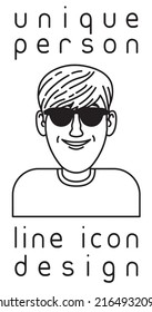 unique authentic imaginary person line icon user profile picture portrait