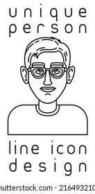 unique authentic imaginary person line icon user profile picture portrait