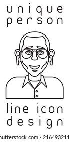 unique authentic imaginary person line icon user profile picture portrait