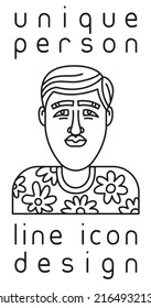 imagen de perfil de usuario de la línea de la persona imaginaria única
