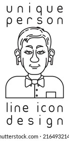 unique authentic imaginary person line icon user profile picture portrait