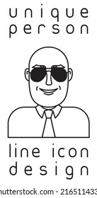 unique authentic imaginary person line icon user profile picture portrait