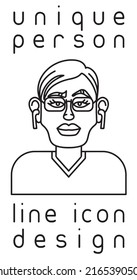 imagen de perfil de usuario de la línea de la persona imaginaria única