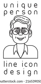unique authentic imaginary person line icon user profile picture portrait
