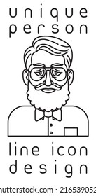 unique authentic imaginary person line icon user profile picture portrait