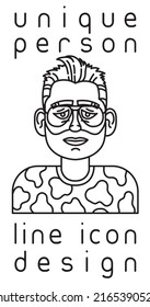 einzigartiges Bild des imaginären Personenlinienbildes des Benutzerprofils