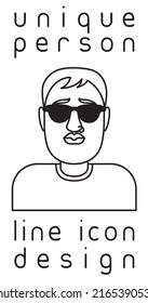 unique authentic imaginary person line icon user profile picture portrait