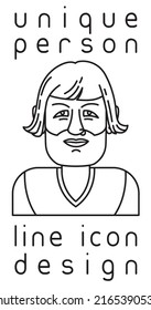 unique authentic imaginary person line icon user profile picture portrait