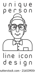 unique authentic imaginary person line icon user profile picture portrait