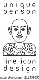 unique authentic imaginary person line icon user profile picture portrait
