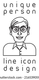 imagen de perfil de usuario de la línea de la persona imaginaria única