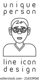 unique authentic imaginary person line icon user profile picture portrait