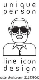 unique authentic imaginary person line icon user profile picture portrait