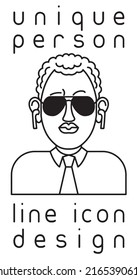 imagen de perfil de usuario de la línea de la persona imaginaria única