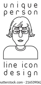 unique authentic imaginary person line icon user profile picture portrait