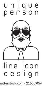 imagen de perfil de usuario de la línea de la persona imaginaria única