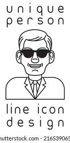unique authentic imaginary person line icon user profile picture portrait