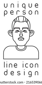 unique authentic imaginary person line icon user profile picture portrait